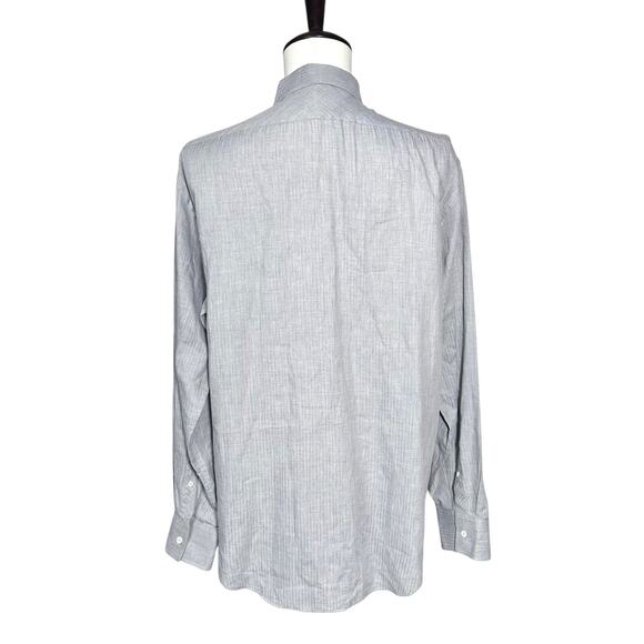 Billy Reid | Men | Brushed Gray Soft Cotton Standard Cut Button Down Shirt | XL - Picture 3 of 12